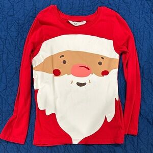 H&M Festive Red Santa Long Sleeve Tee